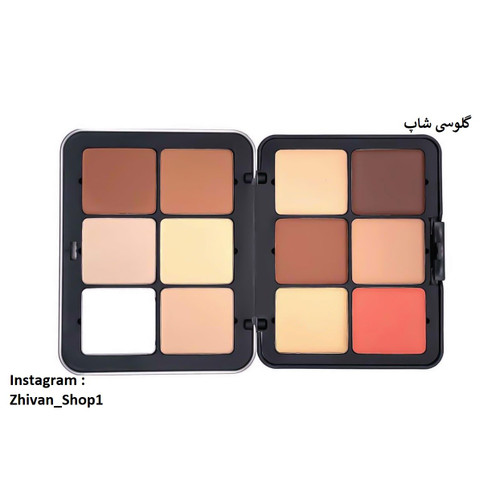 پالت دوطفه ی کانتورحرفه ای . 6رنگ چرب و6 رنگ خشک و پودری