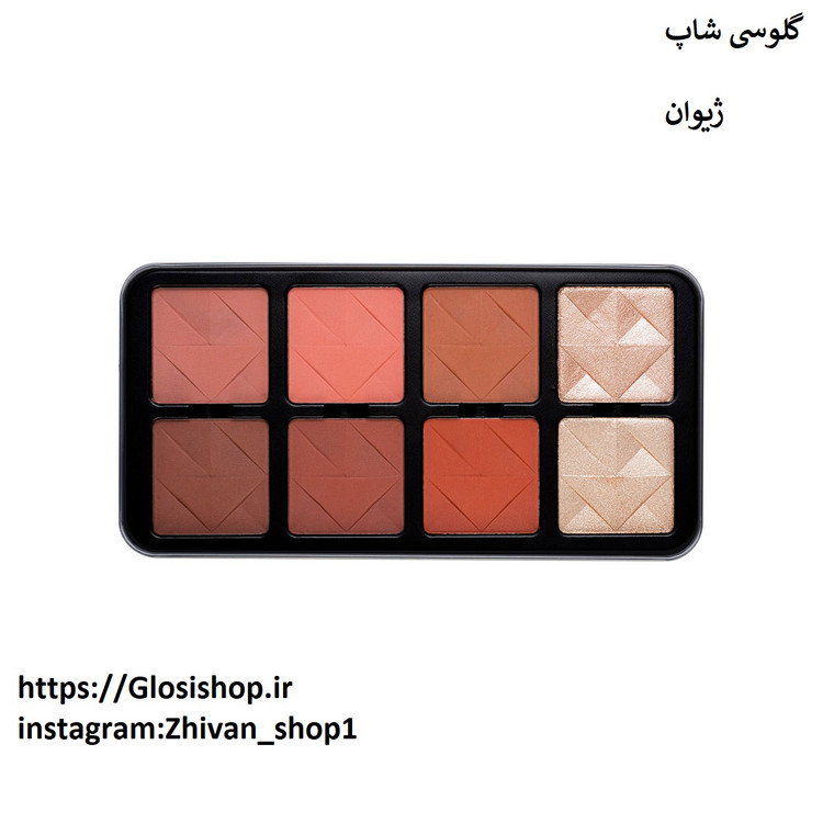 پالت رژگونه و هایلایتر کارکتر مدل C-A201 جذاب 8 رنگ