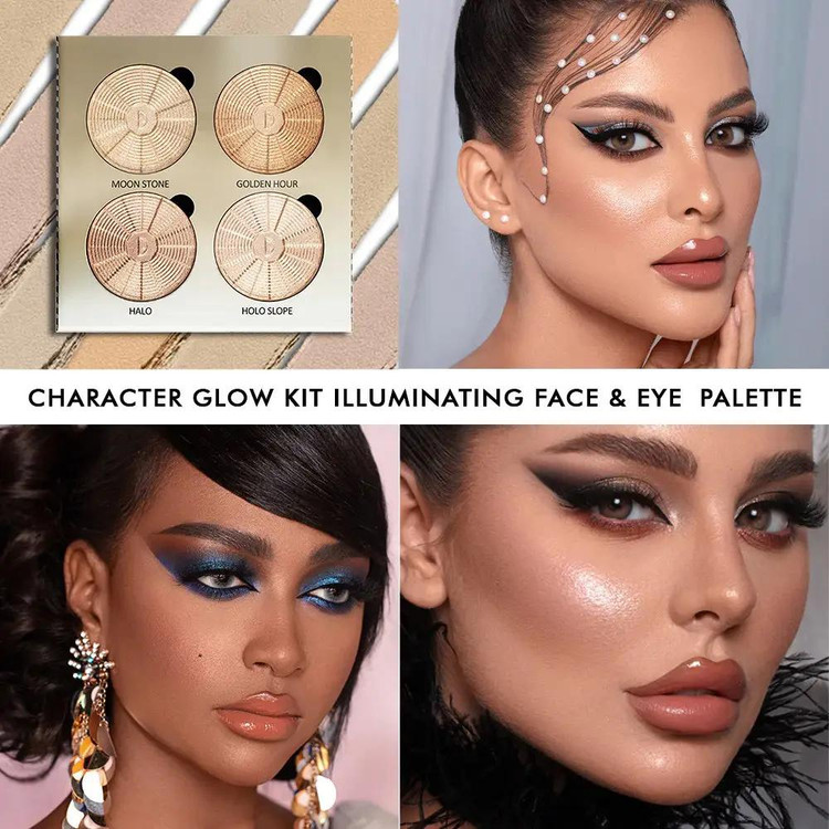 پالت هایلایتر کارکتر مدل GK004 جذاب 4 رنگ